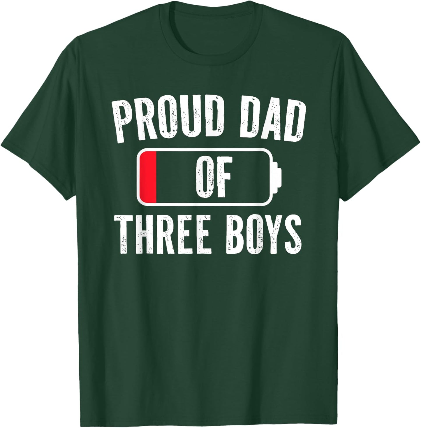 Boy Dad, Dad Of Three Boys Daddy of 3 Sons Father's Day T-Shirt - T-Shirt | Forest