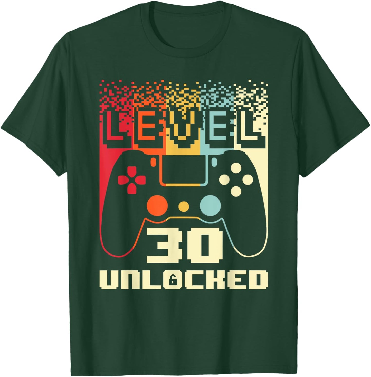 30th Birthday Level 30 Unlocked Gamer 30 Year Old T-Shirt - T-Shirt | Forest