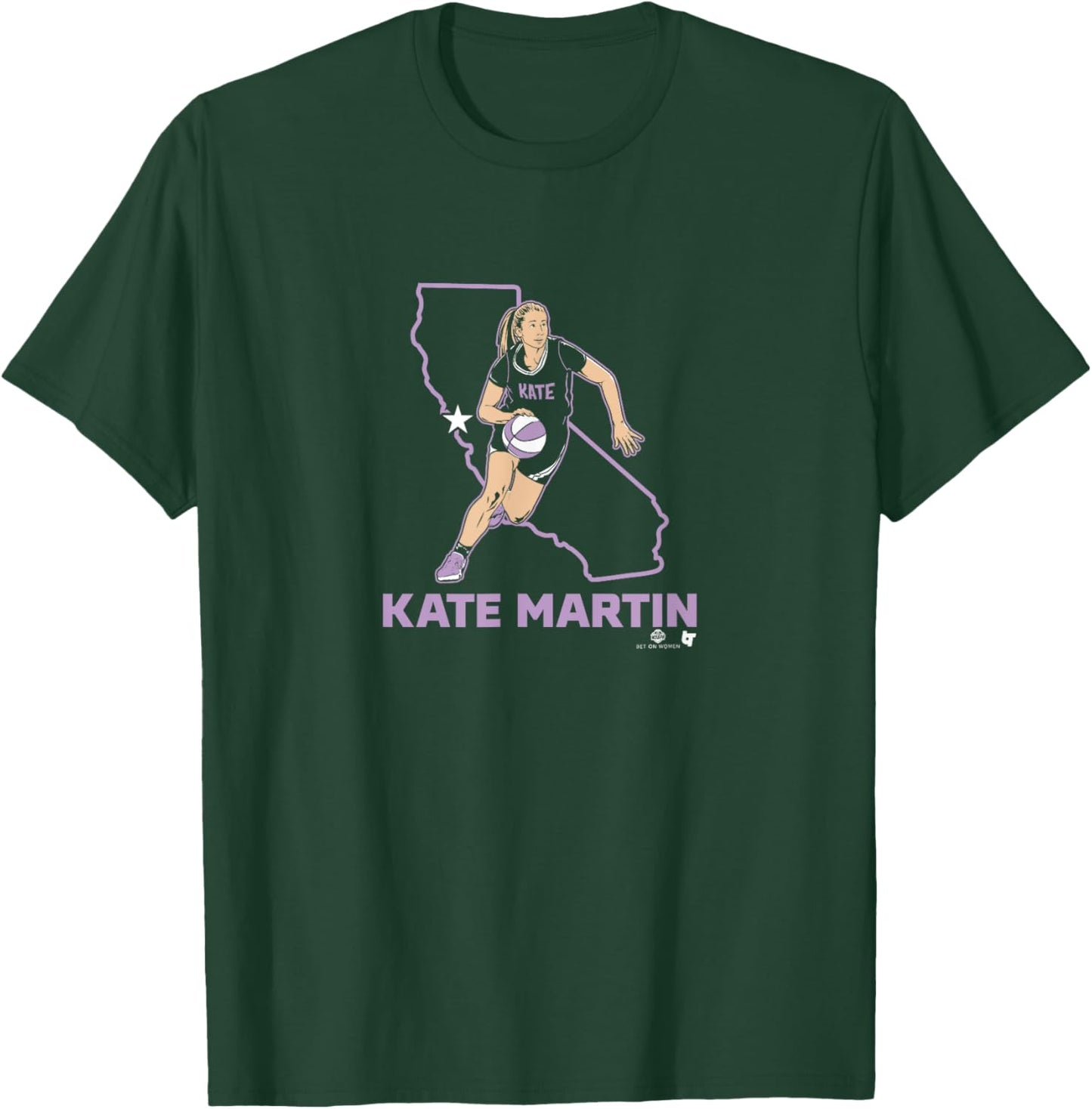 Kate Martin - State Star - Golden State Women's Basketball T-Shirt - T-Shirt | Forest