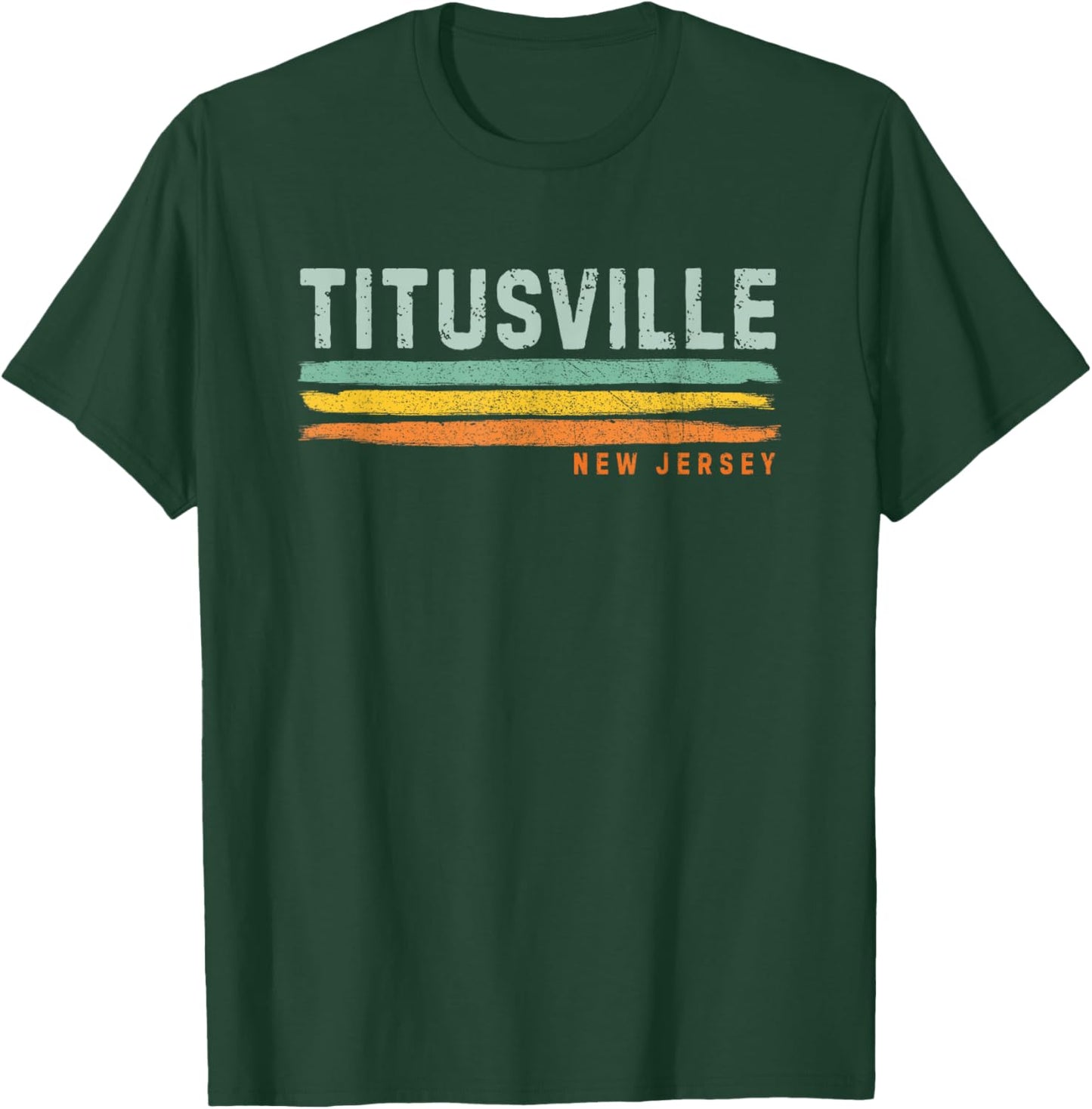 Vintage Stripes Titusville NJ T-Shirt - T-Shirt | Forest
