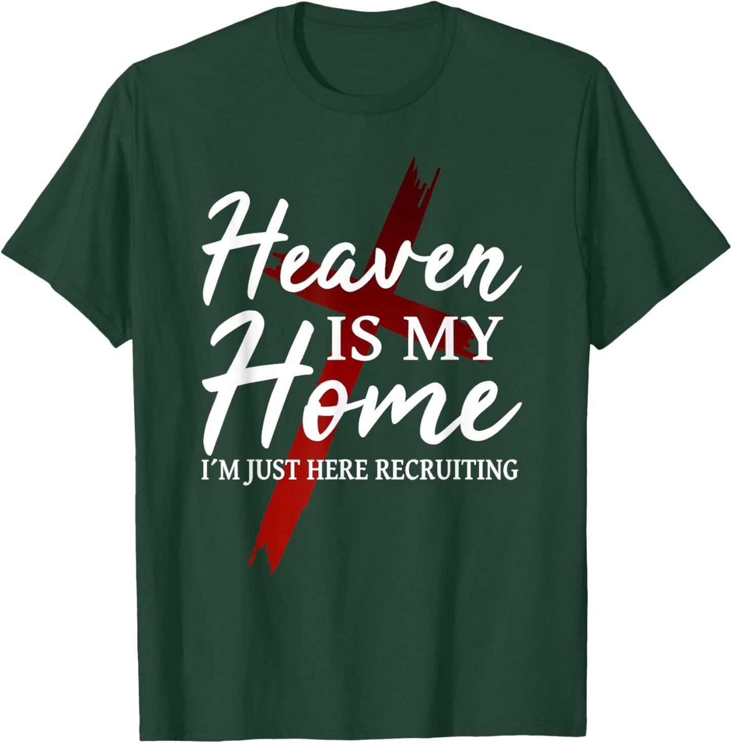 Religion Cross Love Jesus Christ Christian God Jesus Faith Heaven is my home - -Adults - Black - Short Sleeve - Small T-Shirt - T-Shirt | Forest