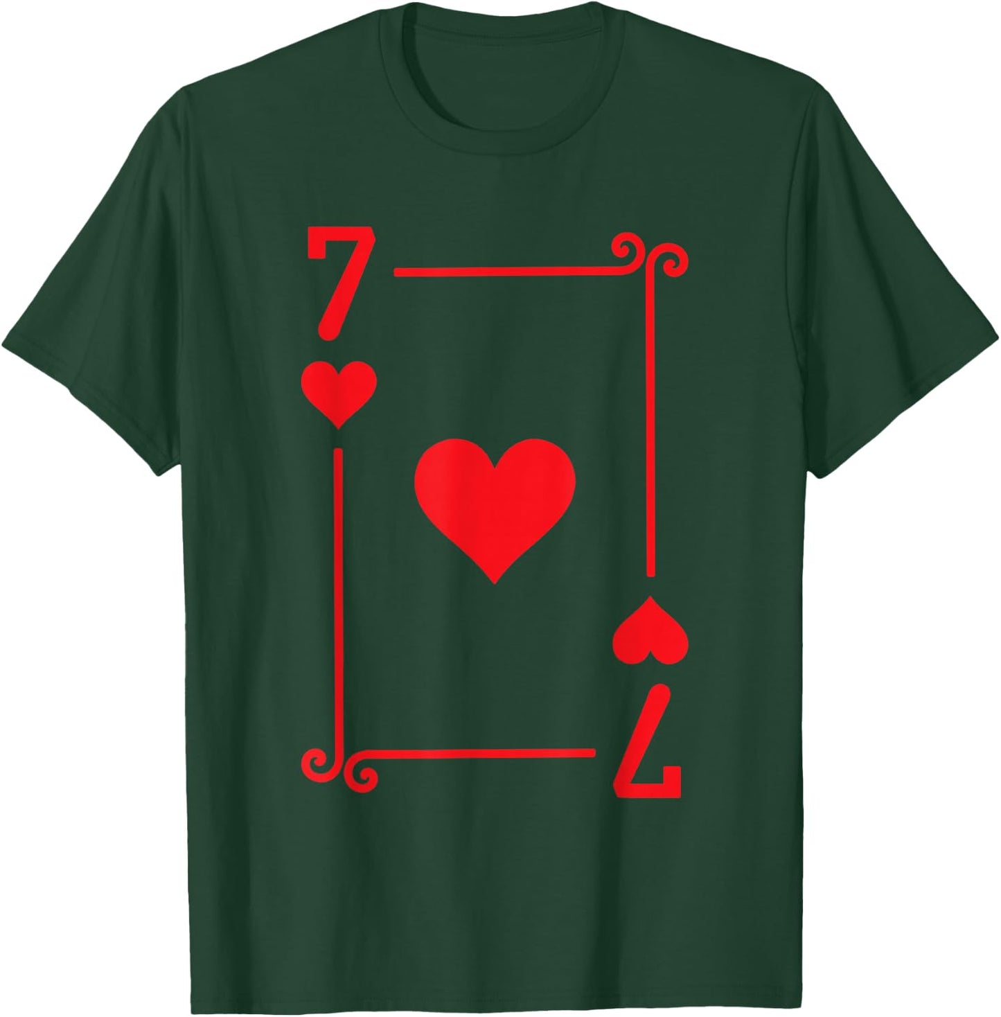 Playing Cards Costume - 7 Hearts Card - Seven Card T-Shirt - T-Shirt | Forest