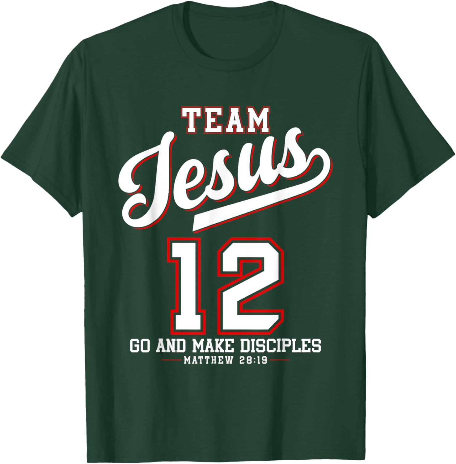 Jesus Baseball Team Jesus Christian Matthew 28:19 Verse T-Shirt - T-Shirt | Forest