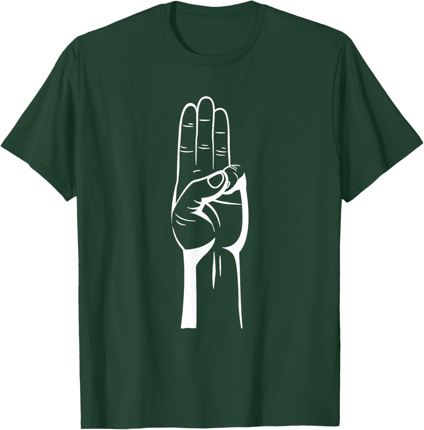 3 Finger Salute T-Shirt - T-Shirt | Forest