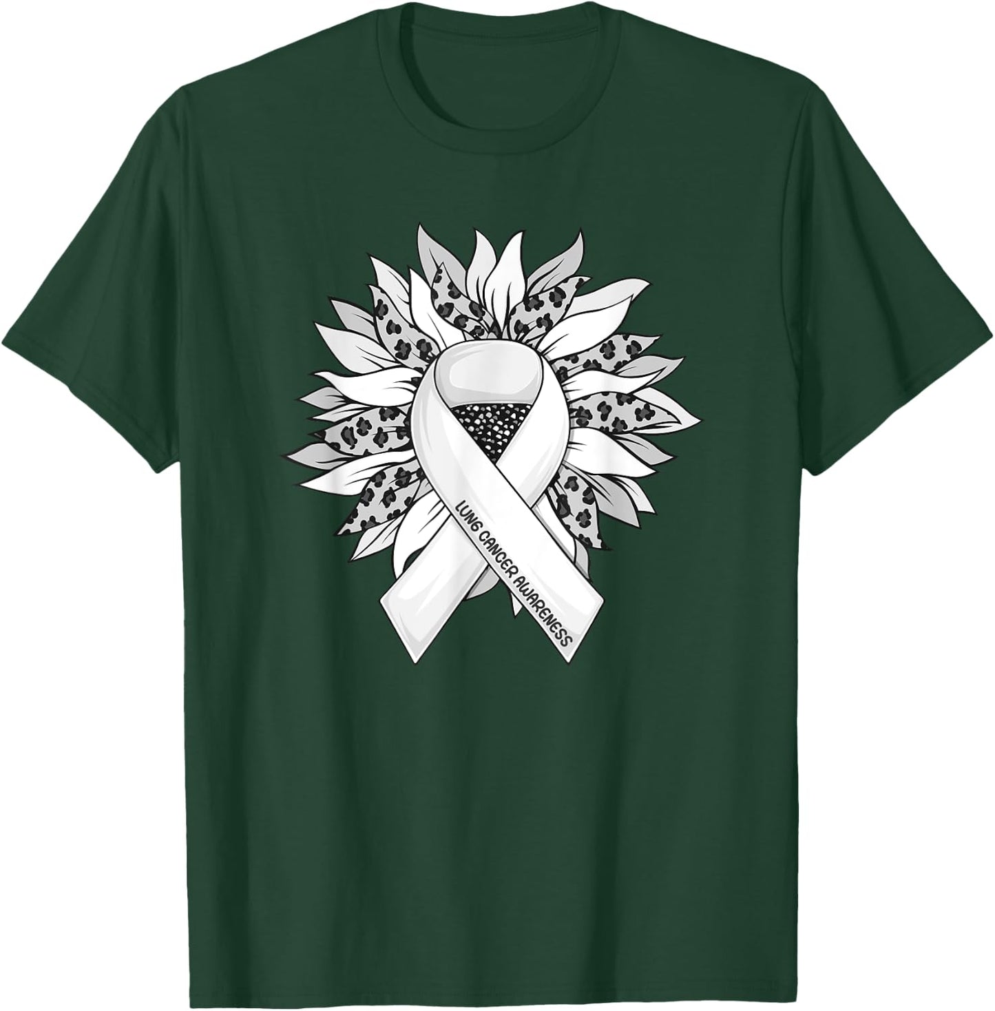 Lung Cancer Shirts Sunflower Lung Cancer Awareness T-Shirt - T-Shirt | Forest