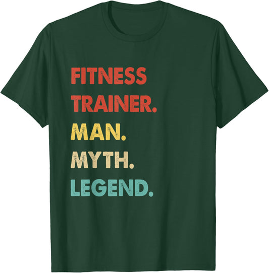Retro Fitness Trainer Man Myth Legend T-Shirt - T-Shirt | Forest