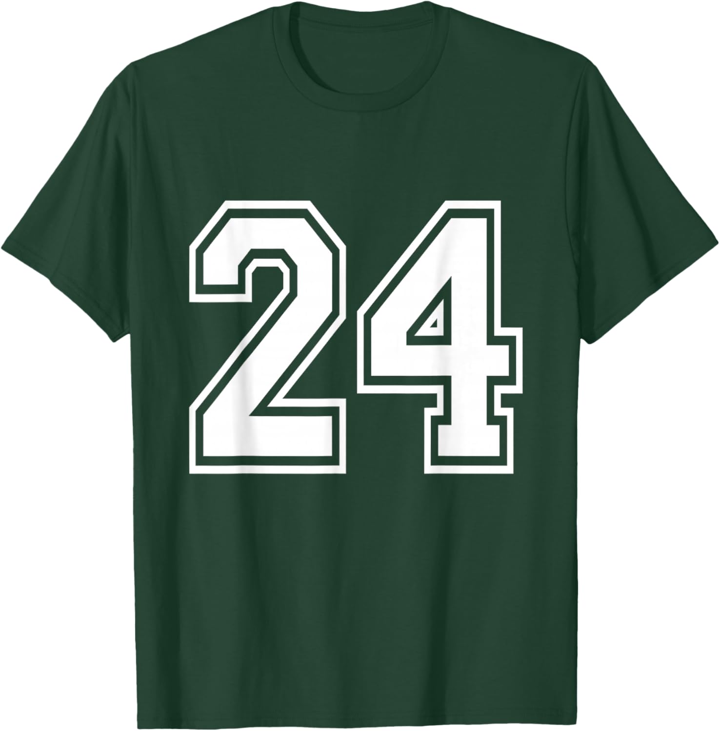 Number 24 Varsity Sports Team Jersey 24th Birthday 24 Years T-Shirt - T-Shirt | Forest