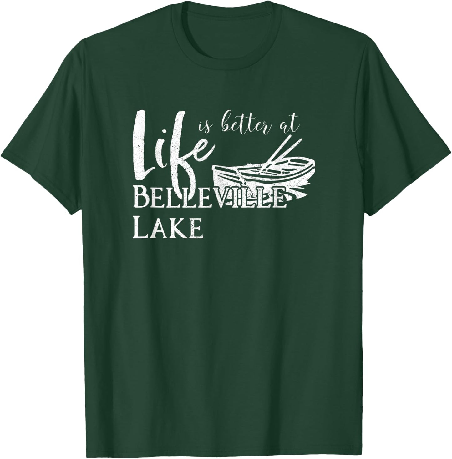 Belleville Lake, Life is Better Michigan Summer Vacation T-Shirt - T-Shirt | Forest