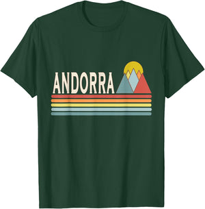 Retro style Andorra outdoors T-Shirt - T-Shirt | Forest
