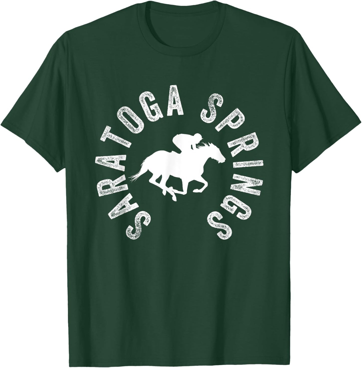 Saratoga Springs New York Horse Racing Jockey T-Shirt - T-Shirt | Forest