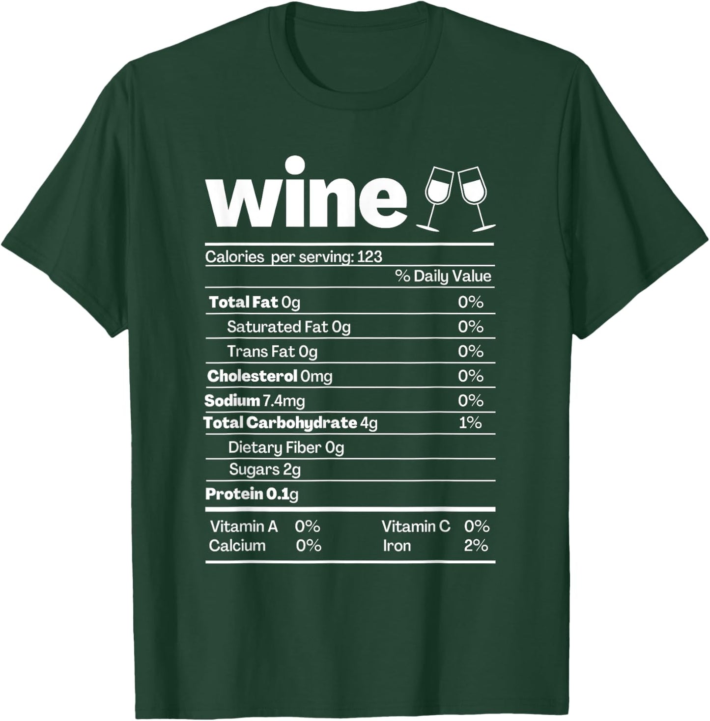 Wine Nutrition Facts Shirt Funny Red Wine Nutritional Label T-Shirt - T-Shirt | Forest