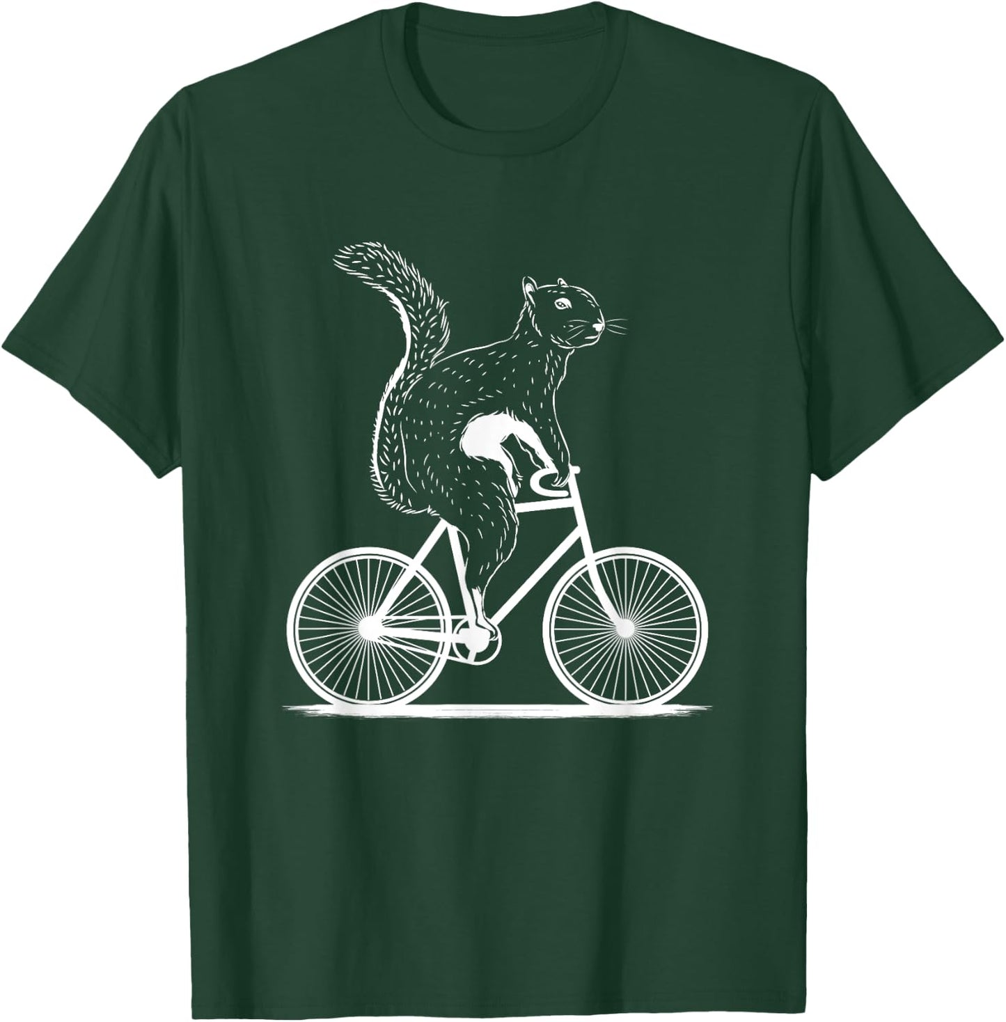 Funny Cycling Animal Lover Squirrel On A Bike Gift Men Women T-Shirt - T-Shirt | Forest