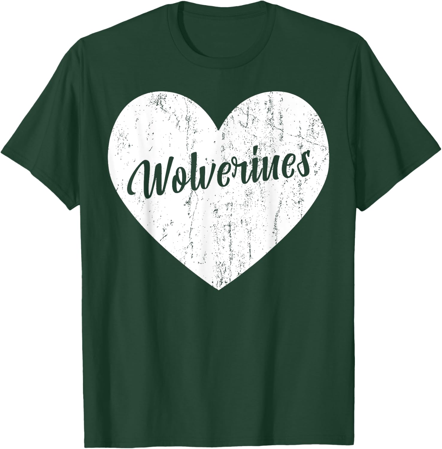 Wolverines School Sports Fan Team Spirit Mascot Heart Gift T-Shirt - T-Shirt | Forest
