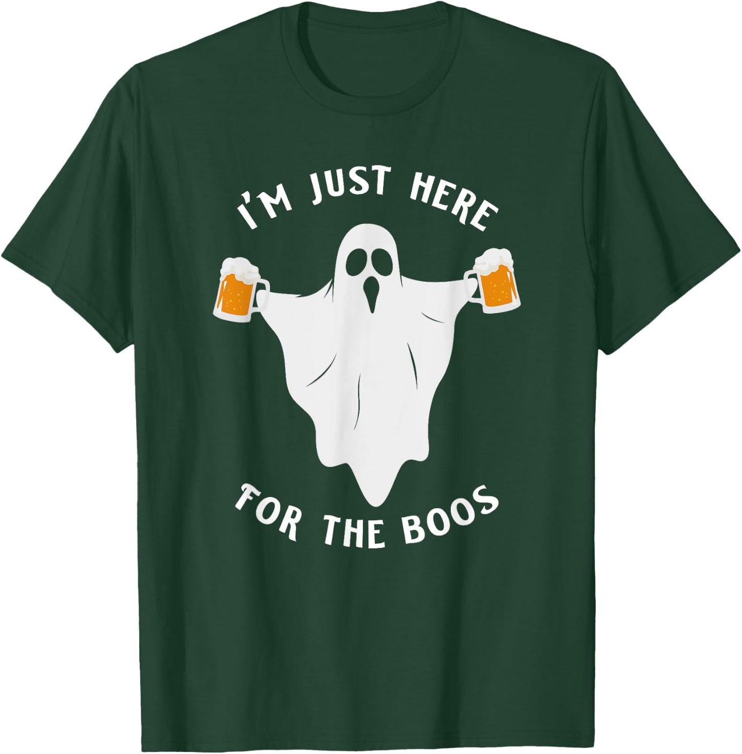 Funny Halloween I'm Just Here for the Boos Costume Gift T-Shirt - T-Shirt | Forest