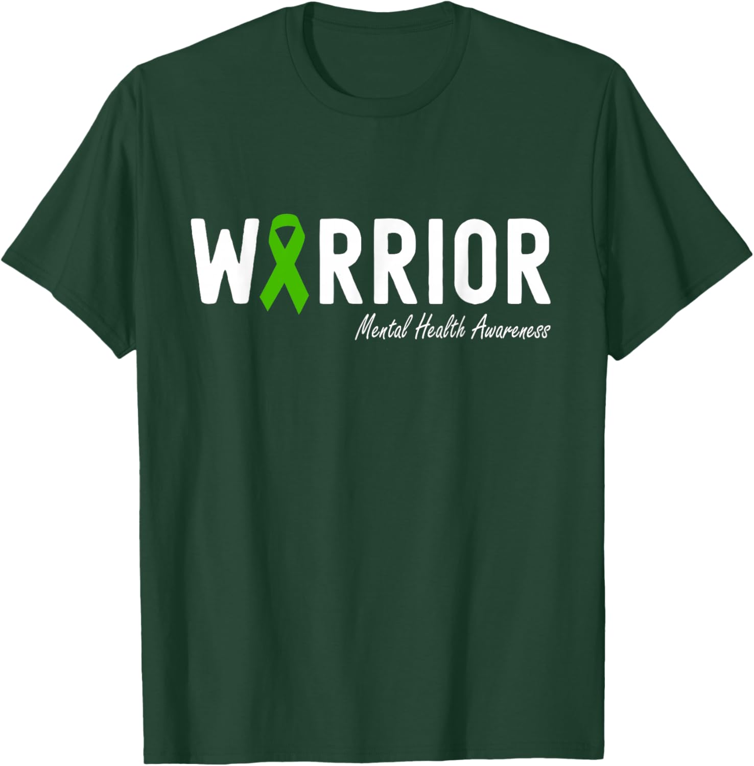 Mental Health Awareness Month Green Ribbon T-Shirt - T-Shirt | Forest