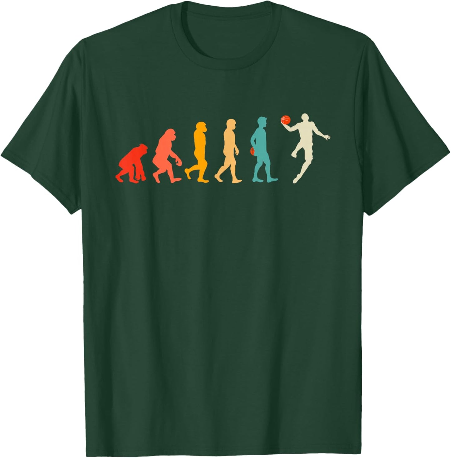 I Can Not I Have Basketball Evolution Basketball Player Retro T-Shirt - T-Shirt | Forest