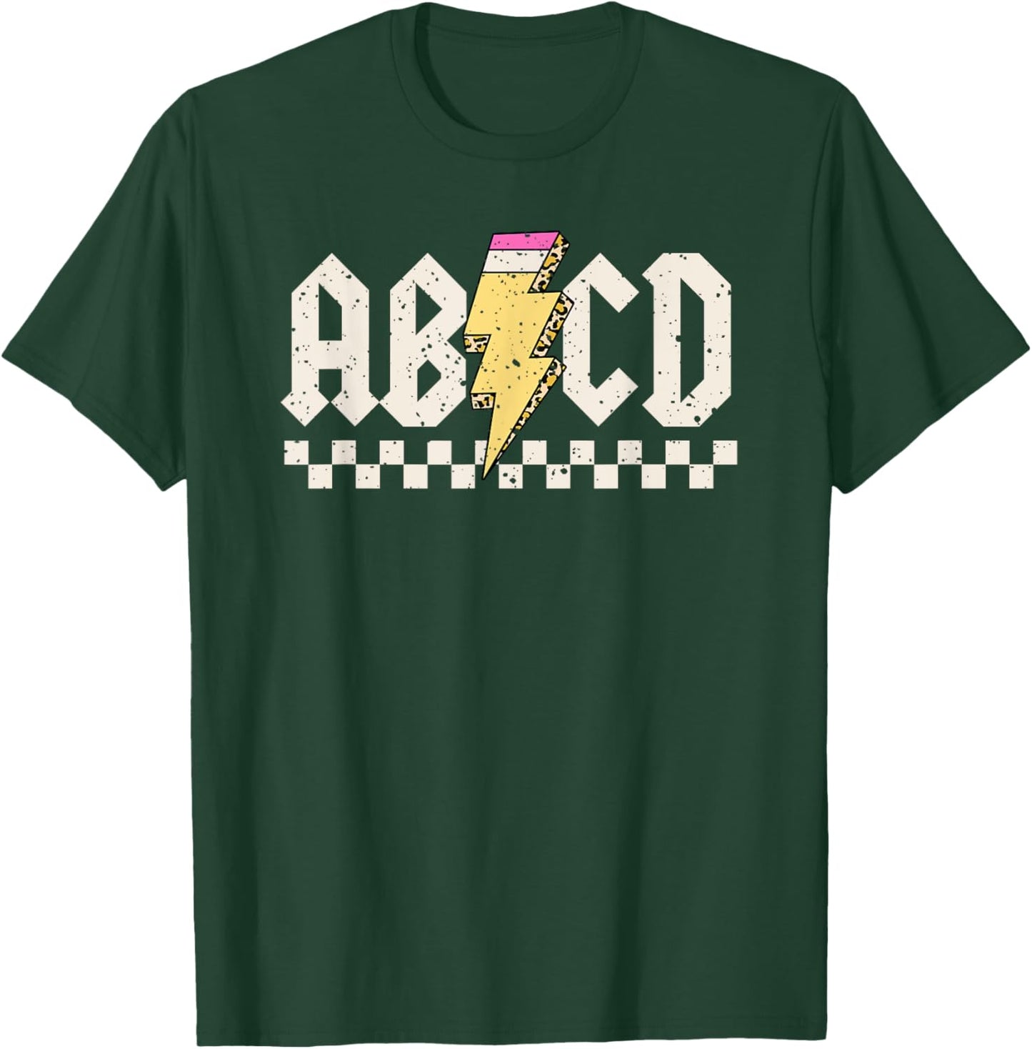 Boys Girls Teachers ABCD Rock Graphic Back to School Class T-Shirt - T-Shirt | Forest