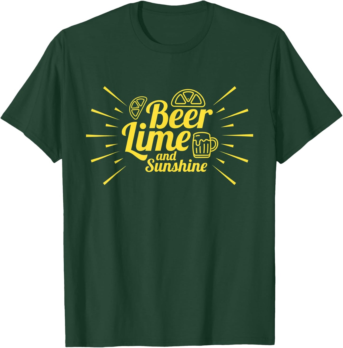 Beer Lime And Sunshine Funny Drinking Party Relaxation Gift Women T-Shirt - T-Shirt | Forest