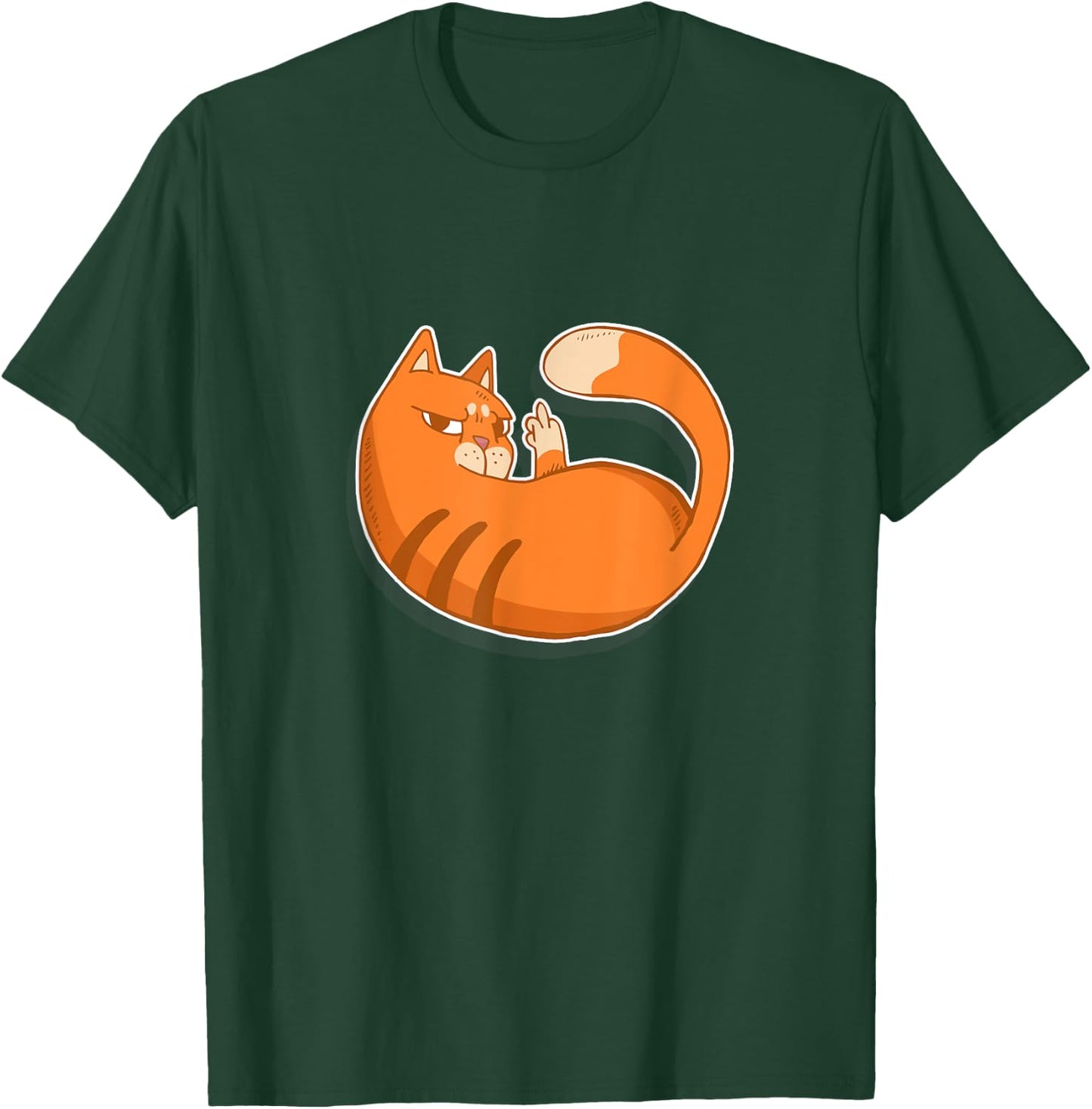 Cute Tabby Cat - Flipping Bird- Women T-Shirt - T-Shirt | Forest