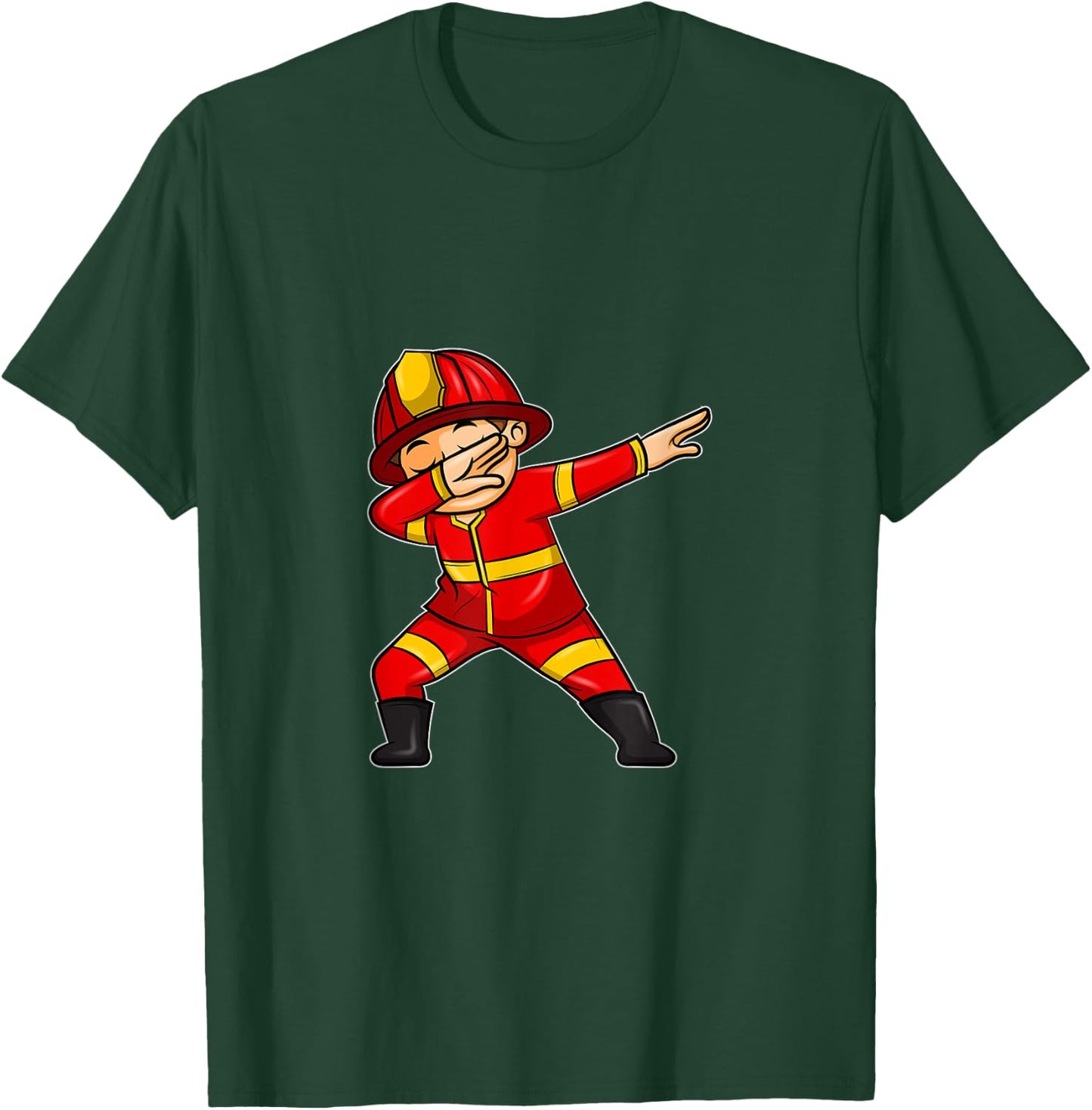 Dabbing Fireman Hero Firefighting For Little Firefighters T-Shirt - T-Shirt | Forest