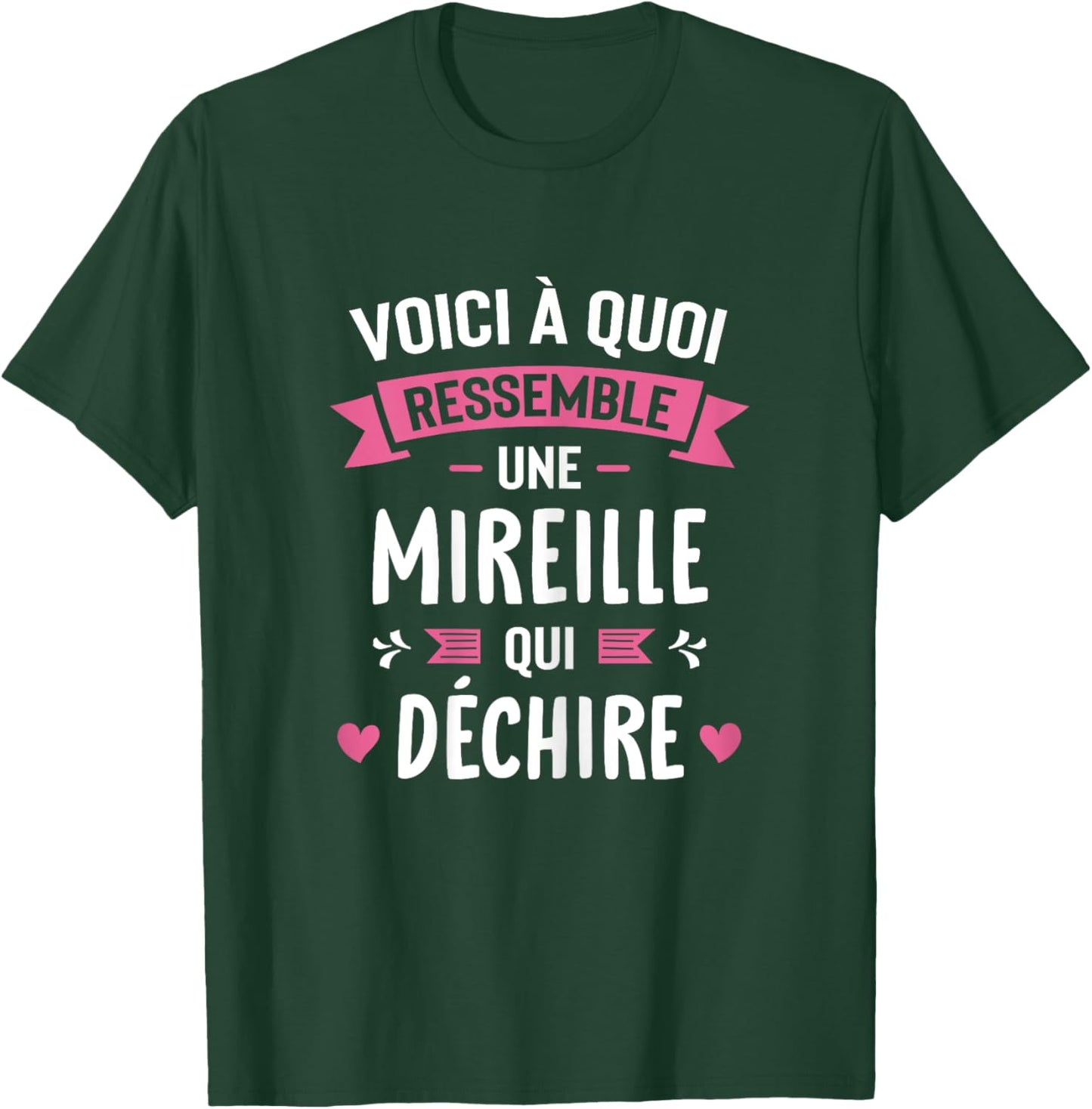 Woman Humour Personalised Gift Mireille Qui Déchire , Black, Female X-Small T-Shirt - T-Shirt | Forest