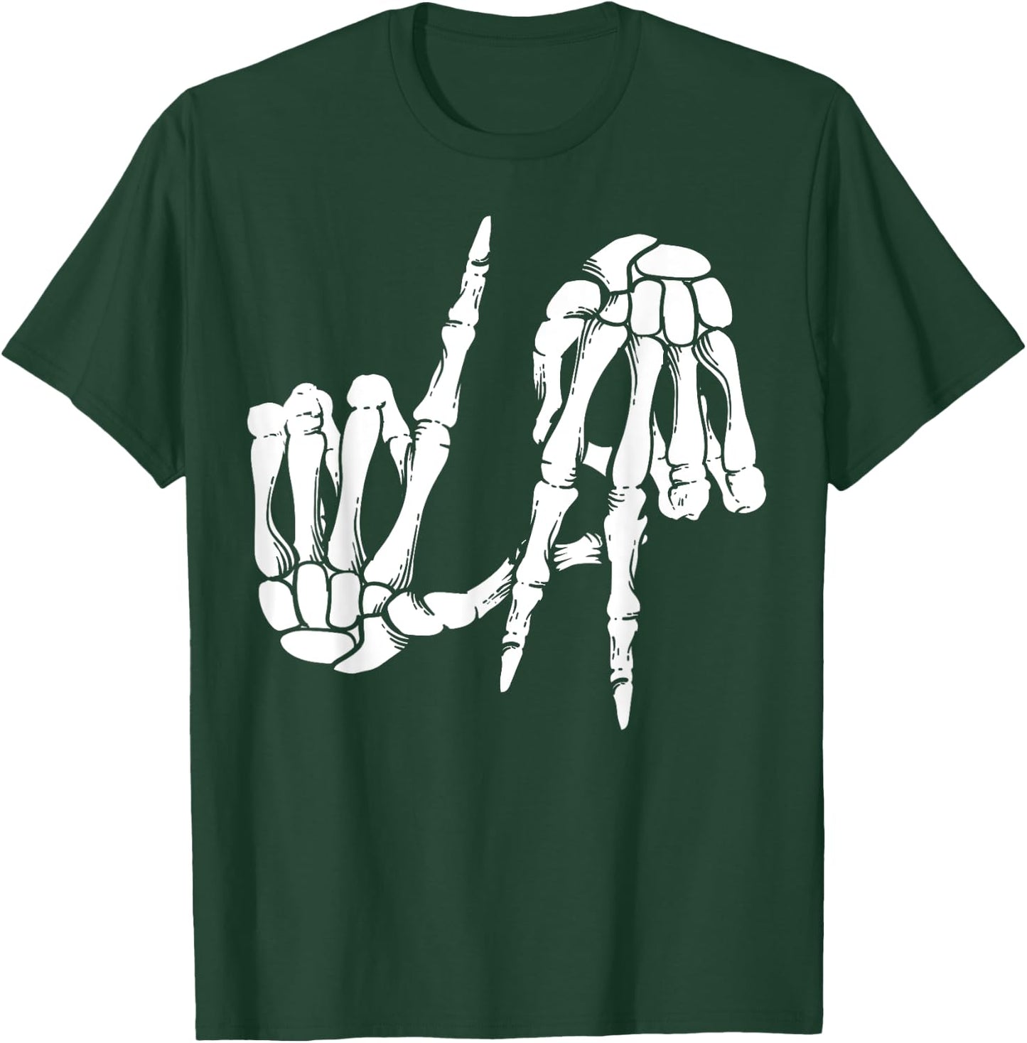 Cute Freaky Los Angeles Hand Sign Skeleton LA Gift T-Shirt - T-Shirt | Forest