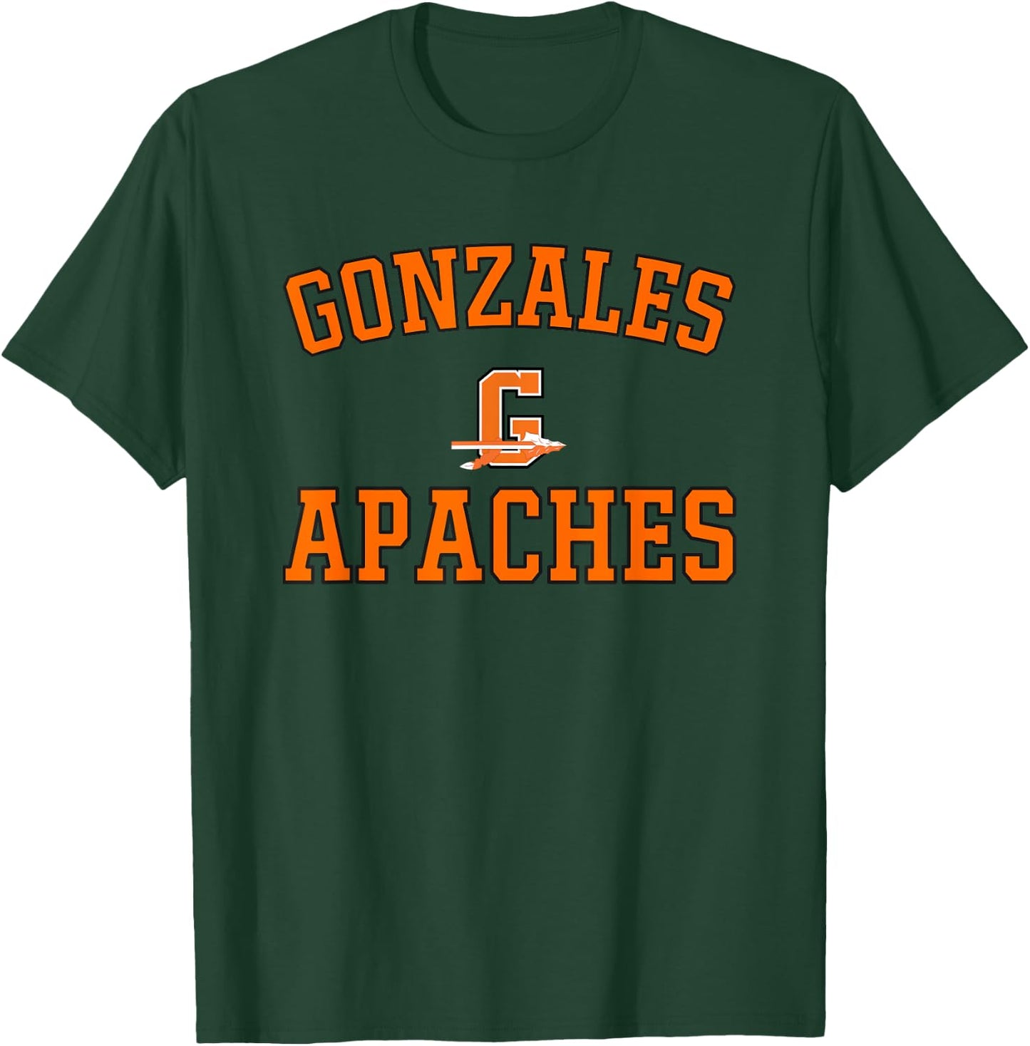 Gonzales Apaches Logo Varsity HS T-Shirt - T-Shirt | Forest