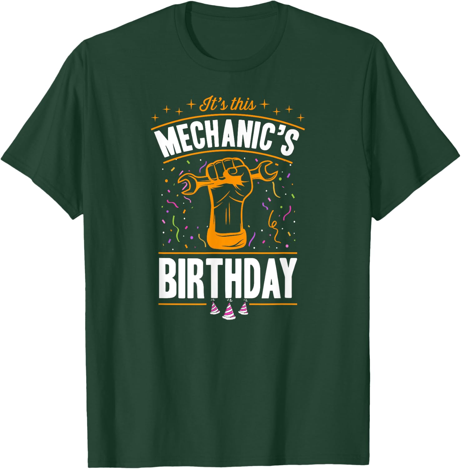It's This Mechanic's Birthday Mechanic Birthday Party Supply T-Shirt - T-Shirt | Forest