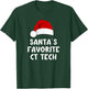 Christmas Santa's Favorite Ct Tech Funny Pajama Technologist T-Shirt - T-Shirt | Forest
