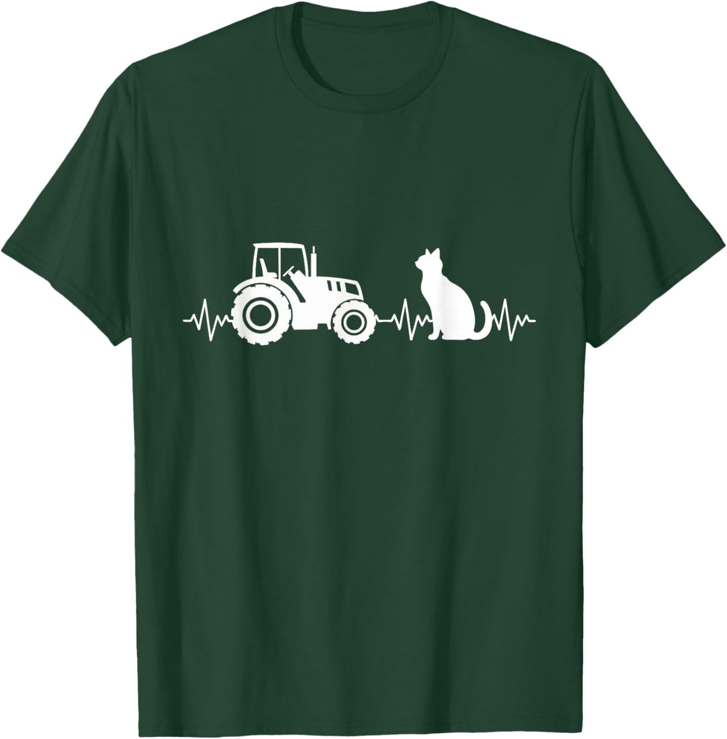 Cat Tractor Farming Funny Farmer Cat Lover Tractor T-Shirt - T-Shirt | Forest
