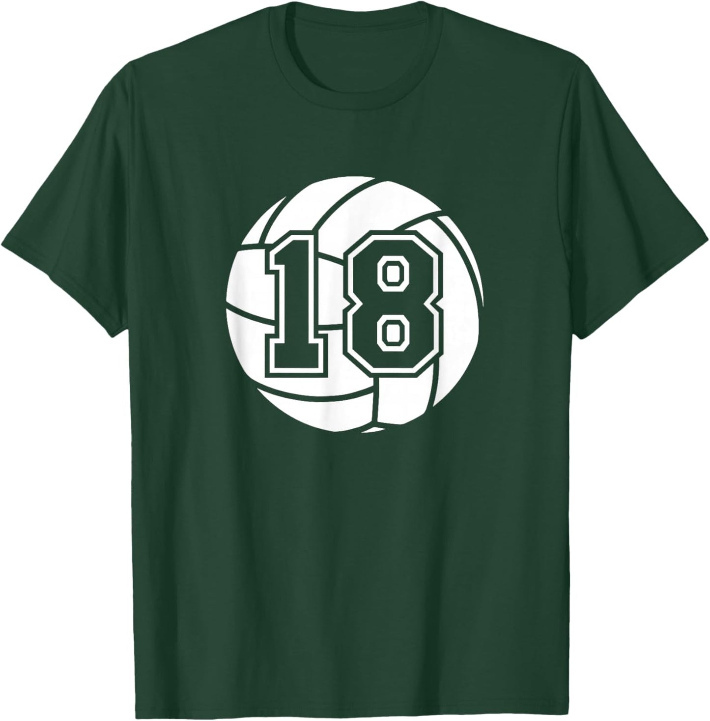 Volleyball Player #18 Volleyball Mom Dad Jersey Number 18 T-Shirt - T-Shirt | Forest