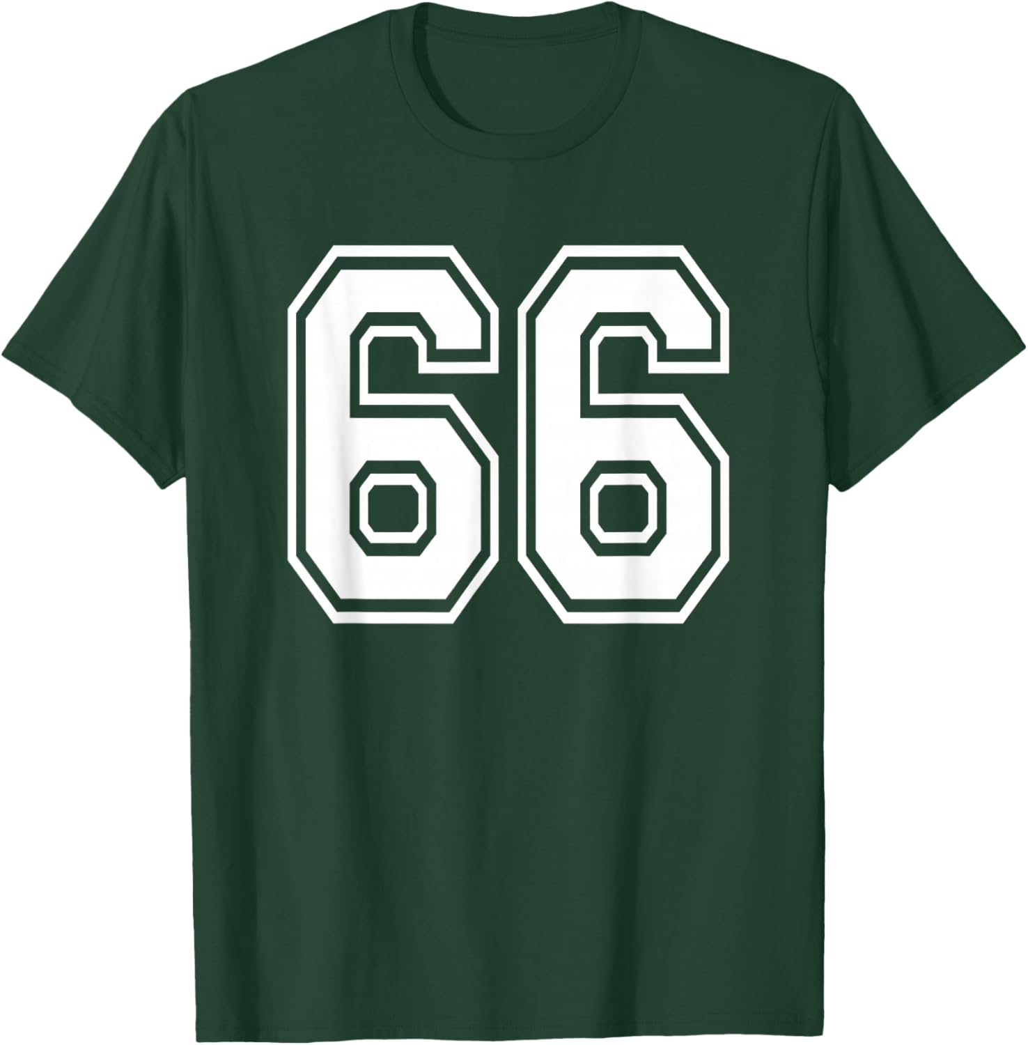 Number 66 66th Birthday Gift Player Team Numbered Jersey T-Shirt - T-Shirt | Forest