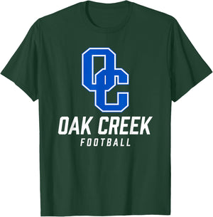 Oak Creek Knights Logo Football Team HS T-Shirt - T-Shirt | Forest