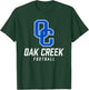 Oak Creek Knights Logo Football Team HS T-Shirt - T-Shirt | Forest