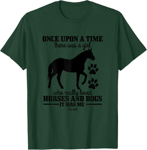 Horses & Dogs Funny Horse Girl Gift T-Shirt - T-Shirt | Forest