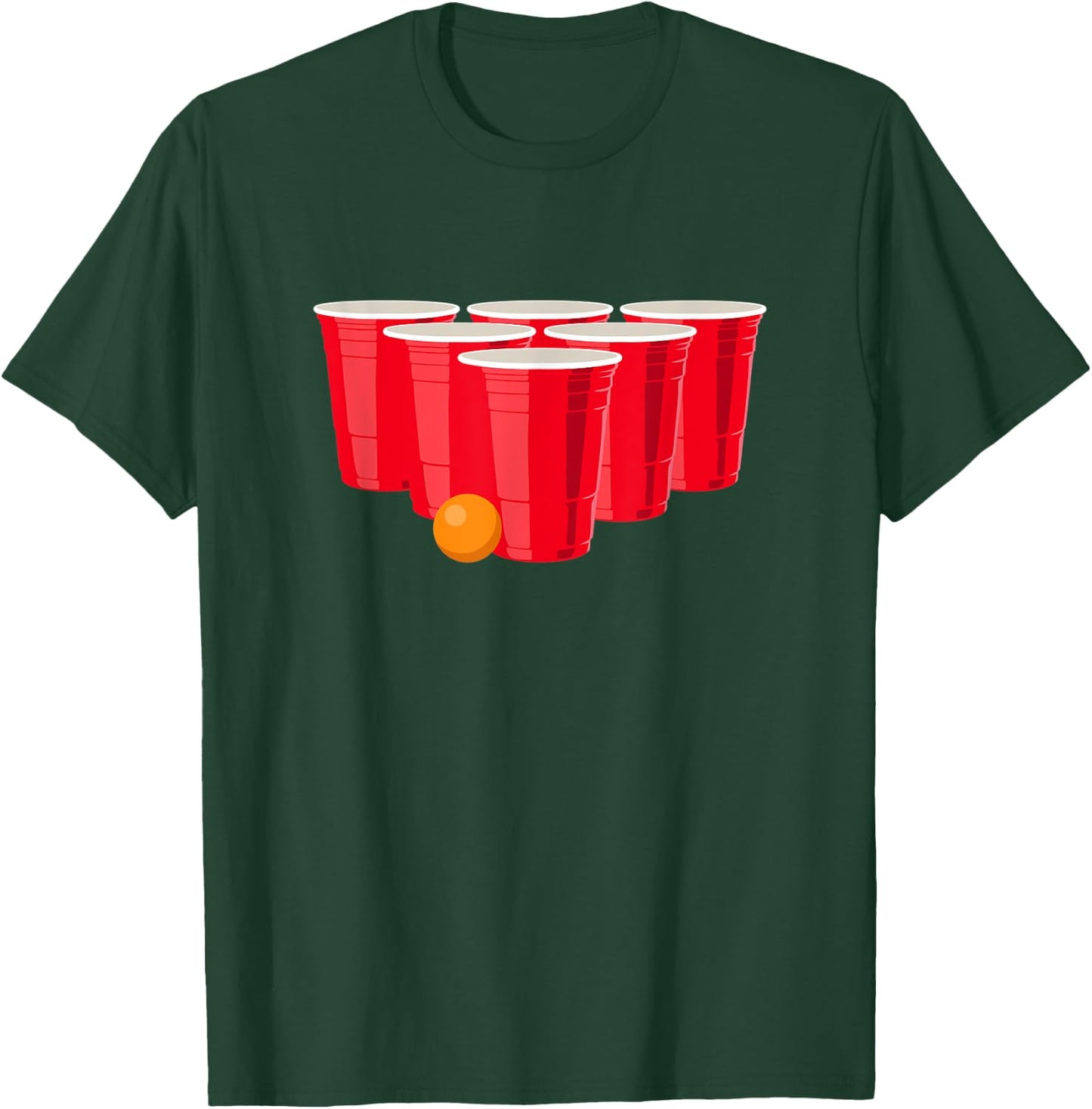 Beer Pong Cups Illustration - Funny Drinking T-Shirt - T-Shirt | Forest