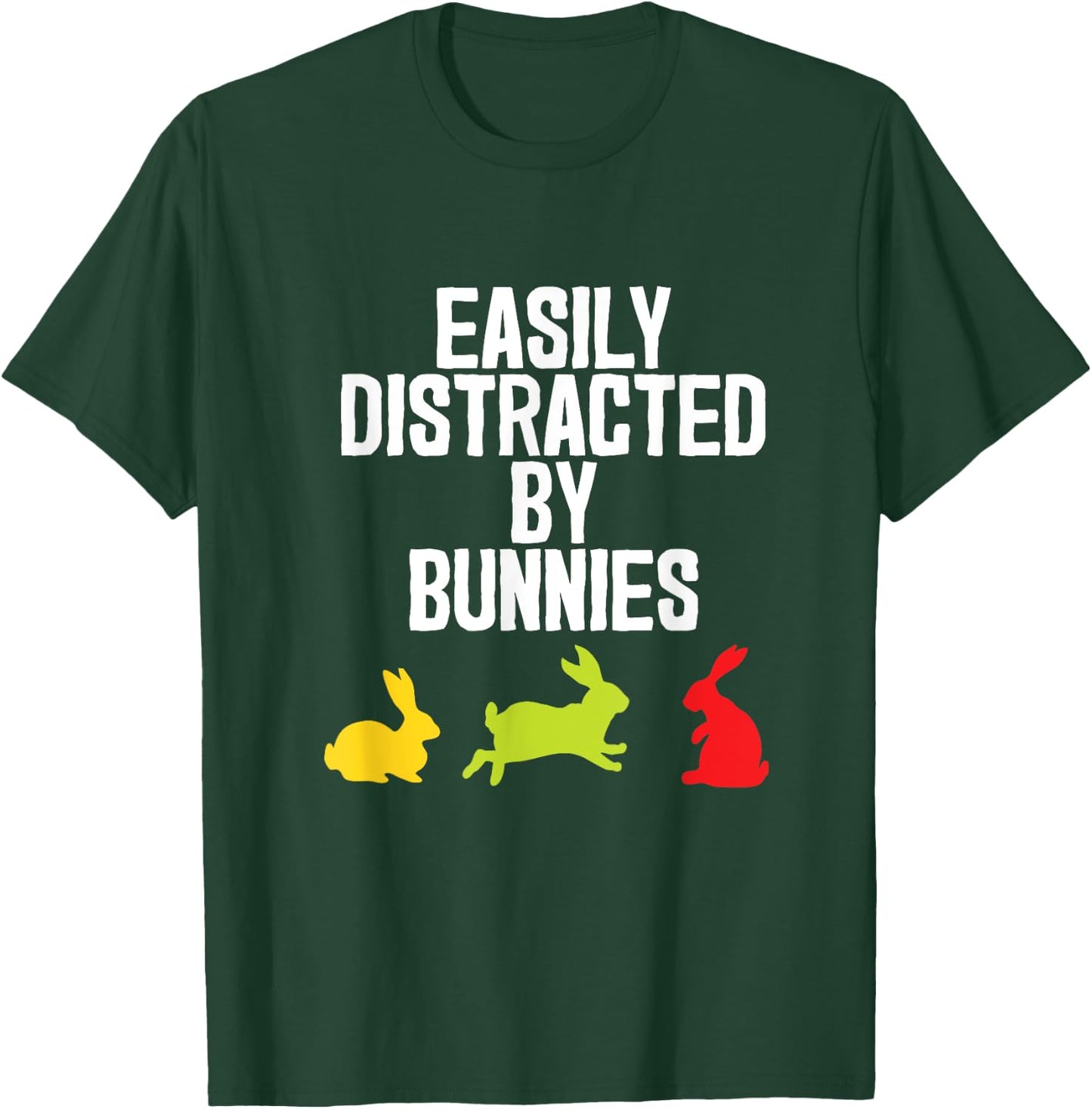 Distracted Funny Bunny Rabbit Retro Gift T-Shirt - T-Shirt | Forest