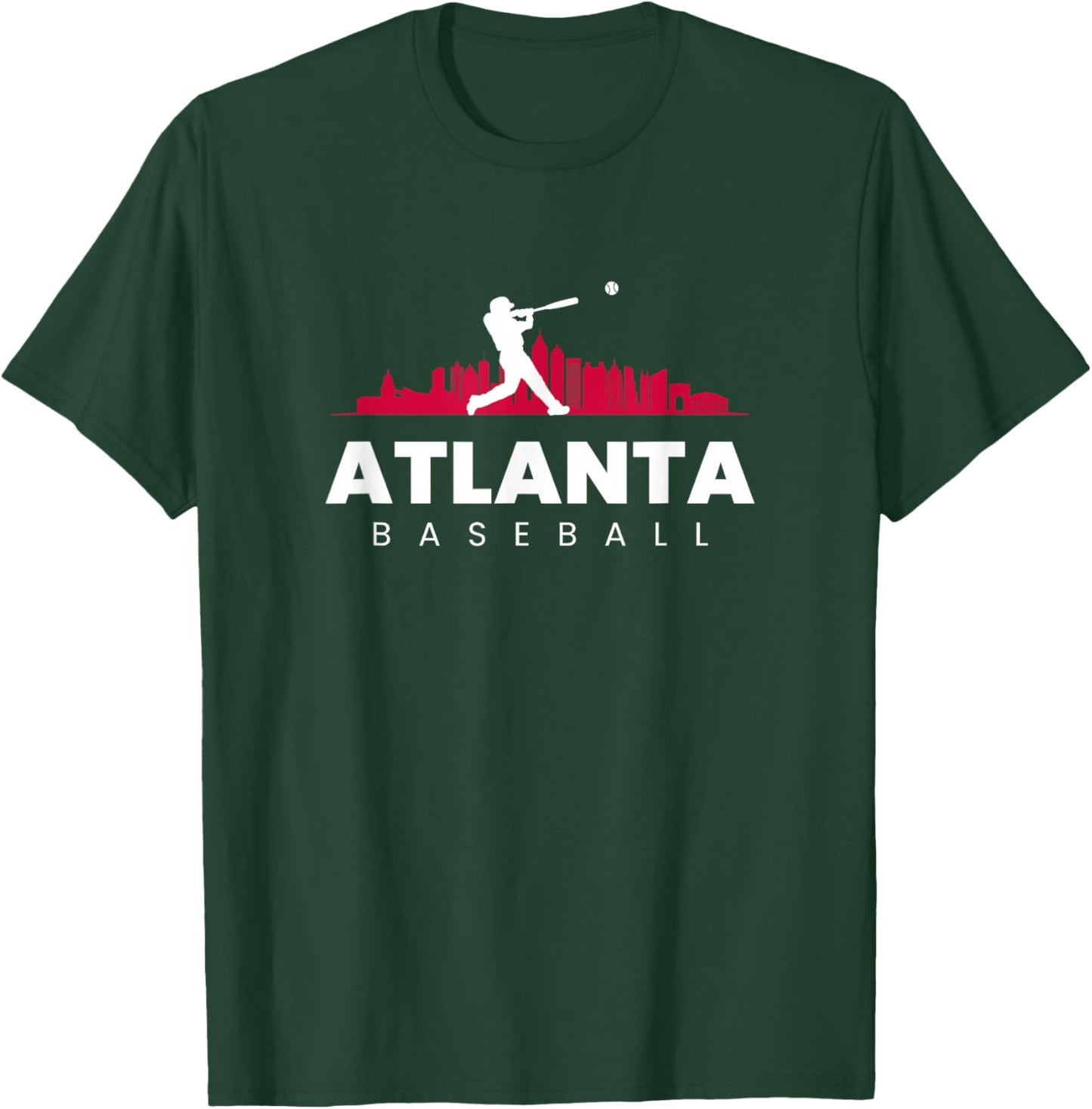 Atlanta Baseball Vintage Minimalist Retro Baseball Lover T-Shirt - T-Shirt | Forest
