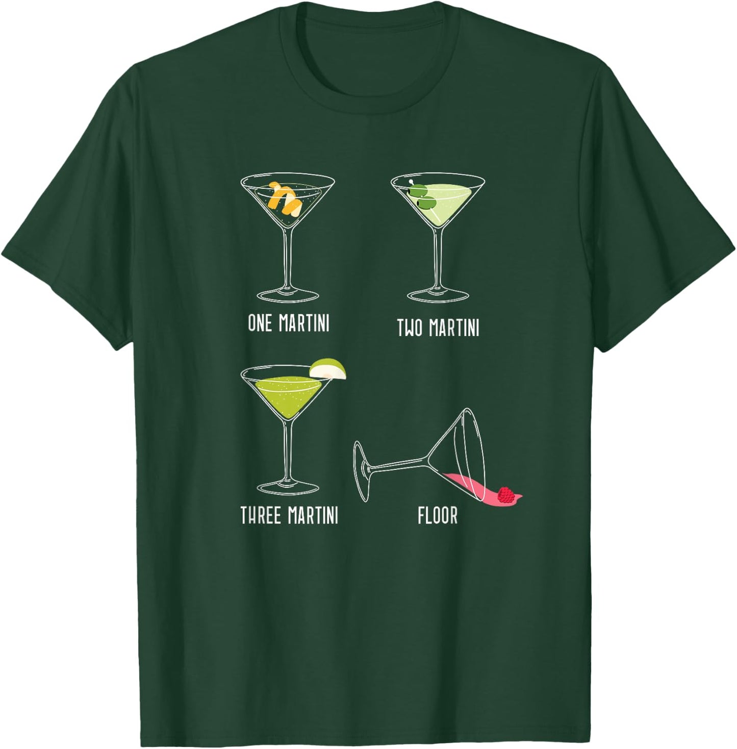Funny Martini Drinker One Two Three Martini Floor T-Shirt - T-Shirt | Forest