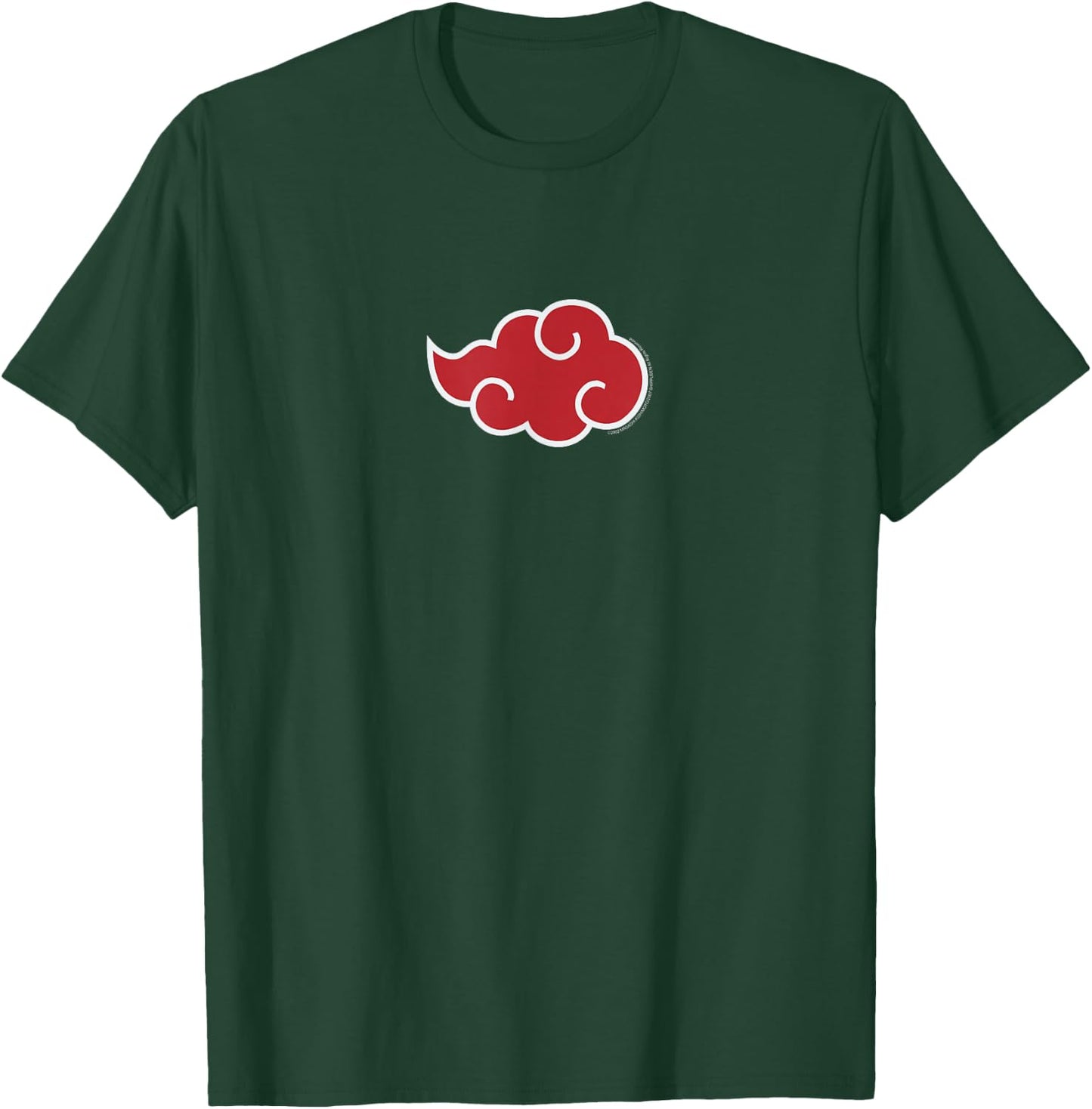 Naruto Shippuden Akatsuki Red Cloud Symbol Centered Anime T-Shirt - T-Shirt | Forest