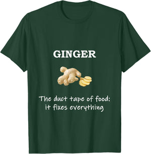 Funny Ginger Fixes Everything Foodie T-Shirt - T-Shirt | Forest