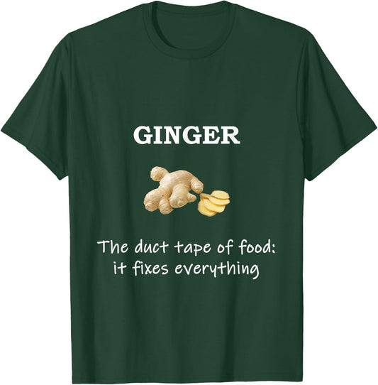 Funny Ginger Fixes Everything Foodie T-Shirt - T-Shirt | Forest