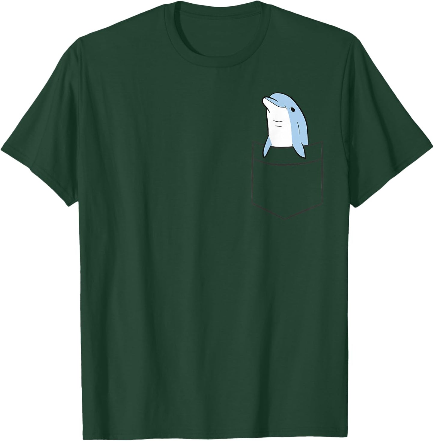 Cute Dolphin In The Pocket Ocean Beach Vacation Dolphin T-Shirt - T-Shirt | Forest