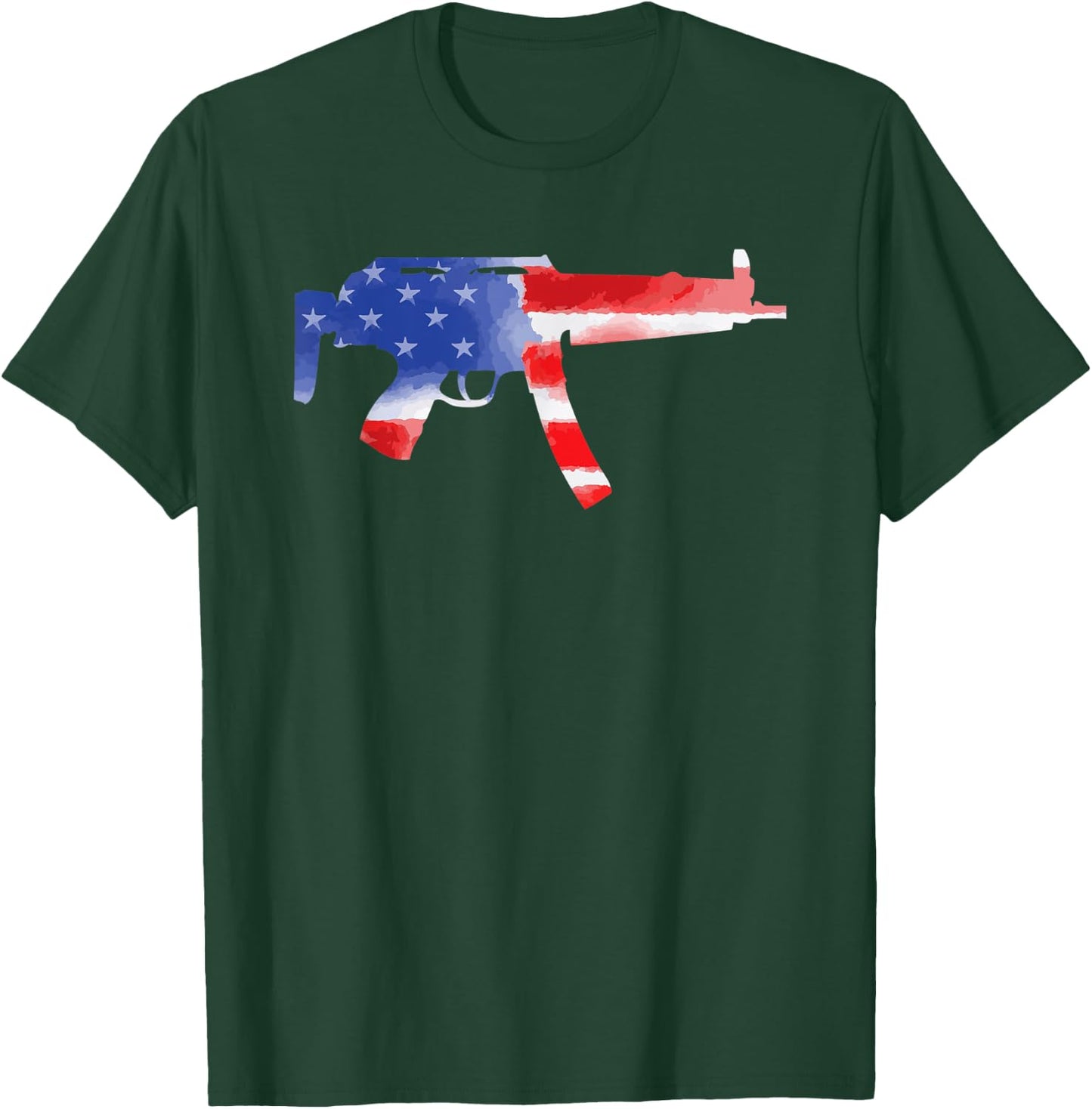 MP5 Gun America USA Flag Pride T Shirt Gift United States T-Shirt - T-Shirt | Forest