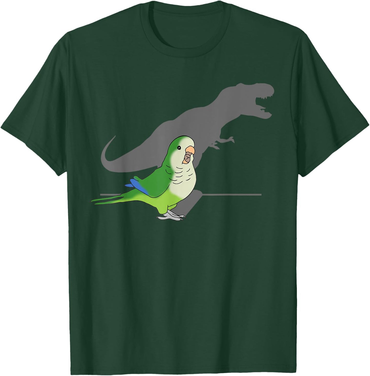 T-rex Green Monk Parakeet, Funny Birb memes Screaming Parrot T-Shirt - T-Shirt | Forest