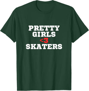 Pretty girls love skaters | Skater | Red heart | Y2K T-Shirt - T-Shirt | Forest