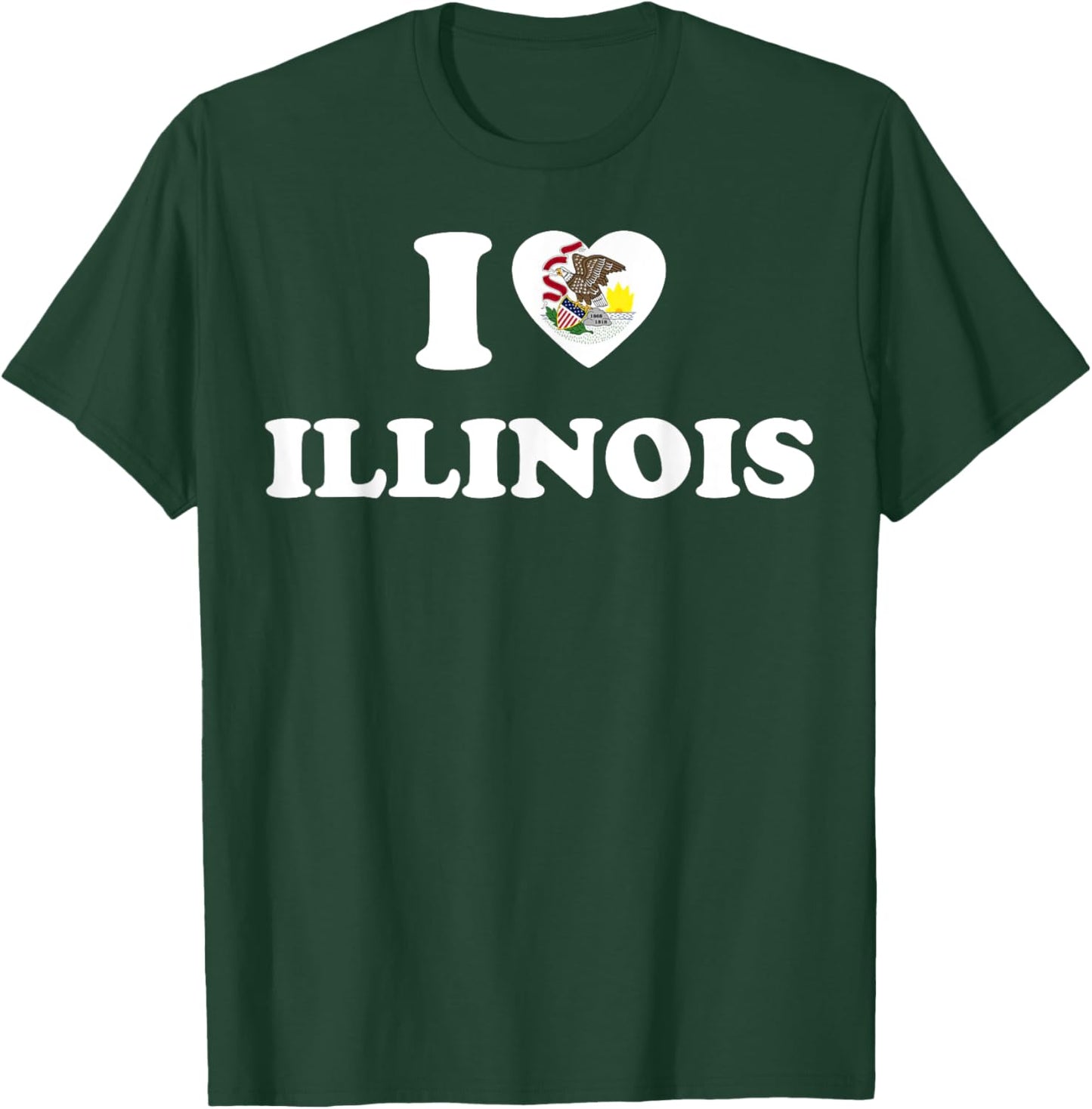 I Love Illinois Shirt I Heart Illinois Flag T-Shirt - T-Shirt | Forest