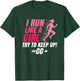 Girl Cross Country Running Women Marathon Runner Funny Pun T-Shirt - T-Shirt | Forest
