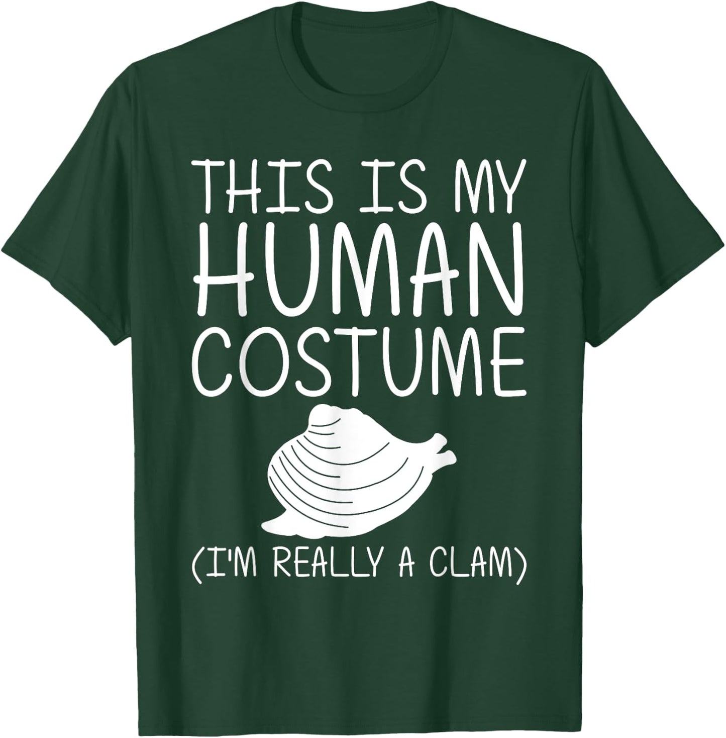 Clam Easy Halloween Human Costume Shellfish Shell DIY Gift T-Shirt - T-Shirt | Forest