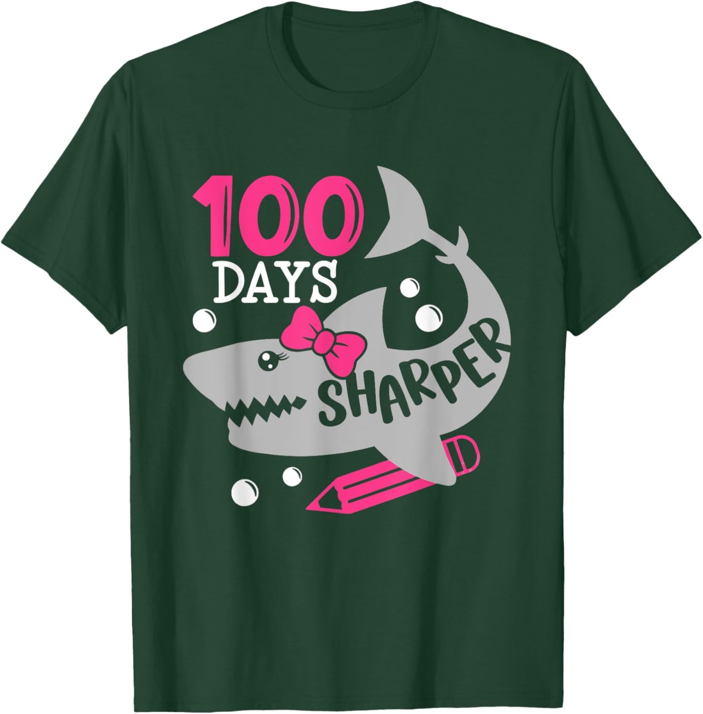 100 Days Sharper Shark Teachers Happy 100th Day Of School T-Shirt - T-Shirt | Forest